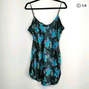 CIRCA 2000 Vintage Floral Satin Nighty Size Medium